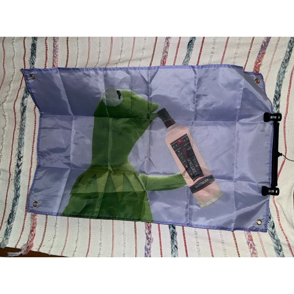 Kermit The Frog With Vodka - Tapestry for Bedroom, Tapestries Wall Hang 35x23.5
